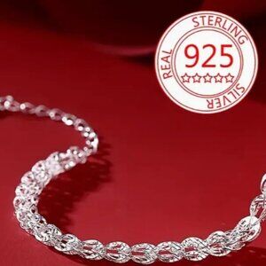 925 Sterling Silver Phoenix Tail Bracelet – Elegant & Minimalist Design 7"